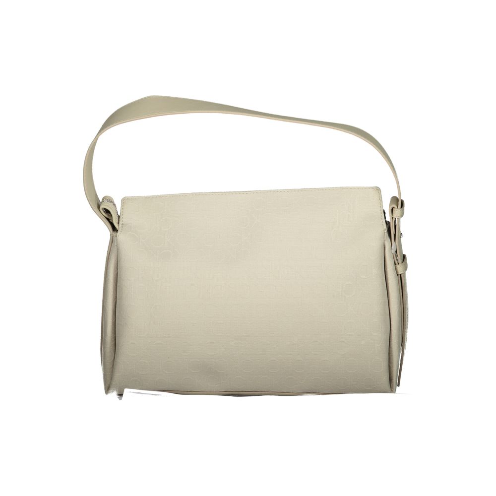 Beige Polyester Handtasche