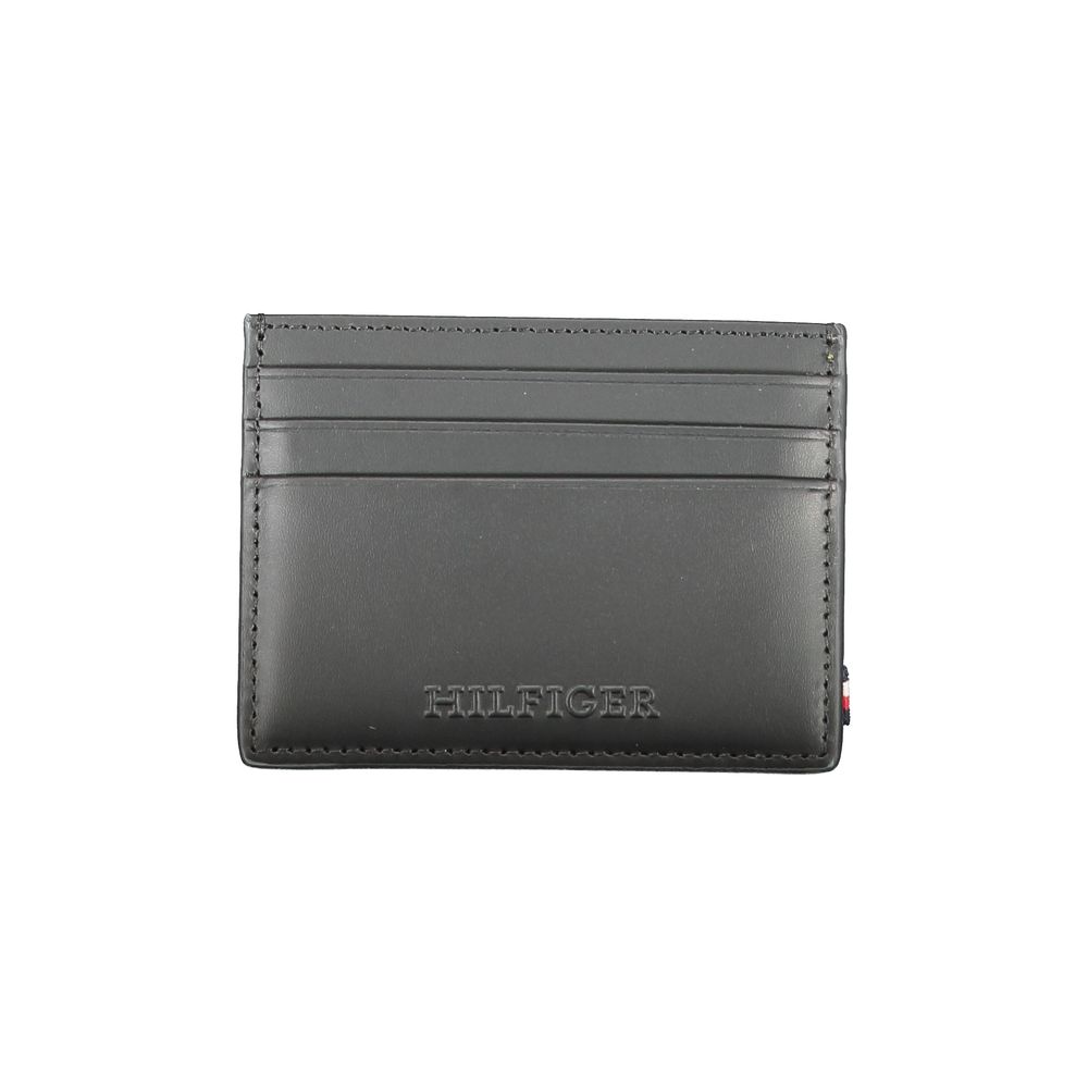 Schwarze Lederbrieftasche