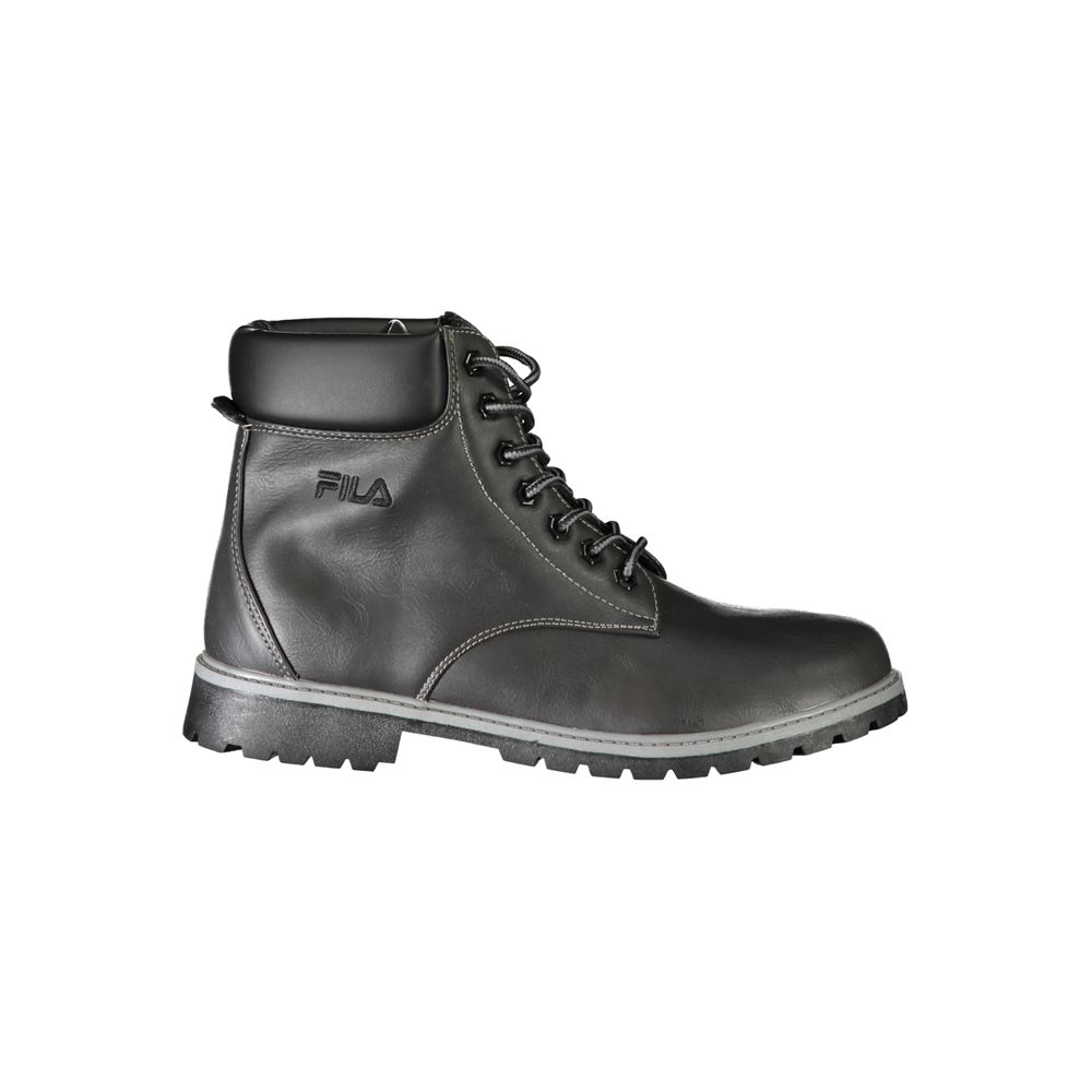 Schwarzer Polyesterstiefel