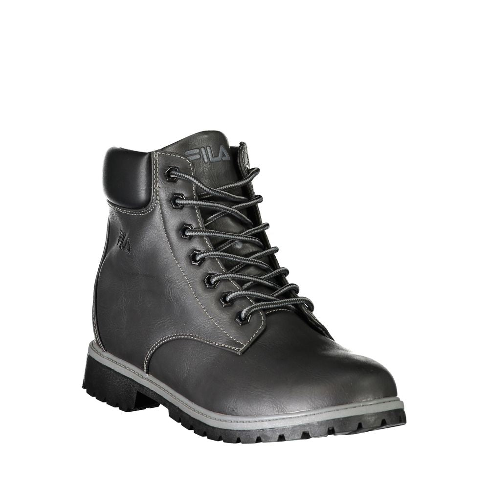 Schwarzer Polyesterstiefel