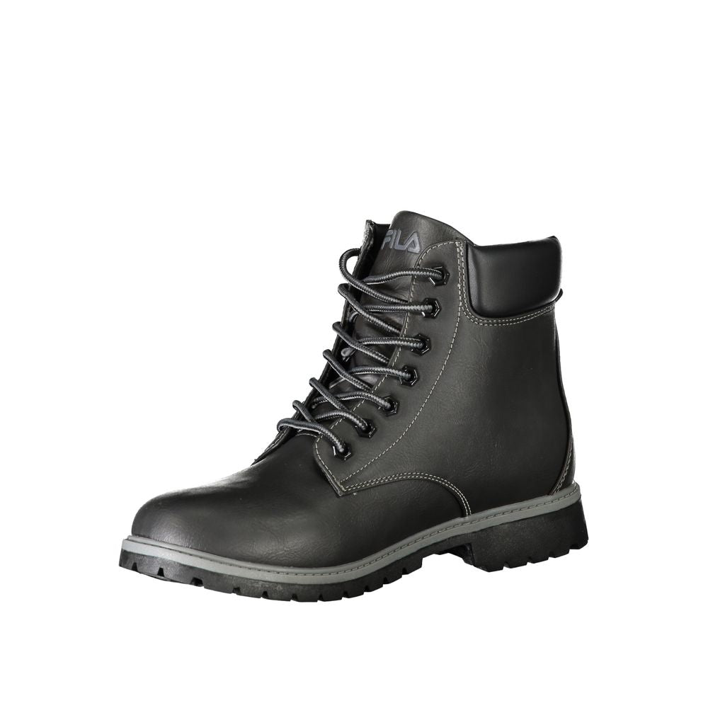 Schwarzer Polyesterstiefel