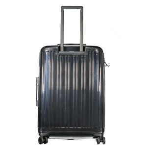 Schwarzes Polycarbonat-Gepäck und Reise