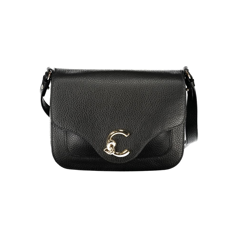 Schwarze Lederhandtasche