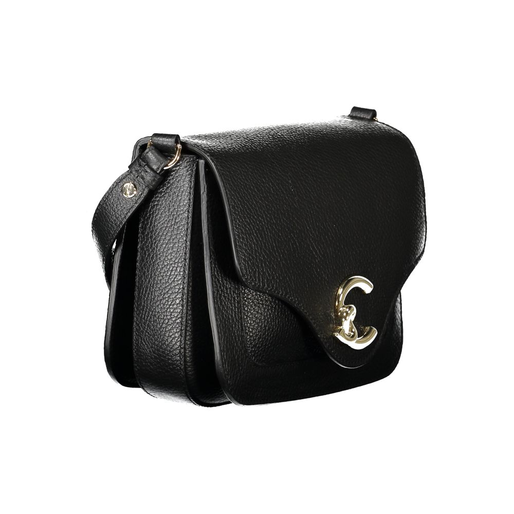 Schwarze Lederhandtasche