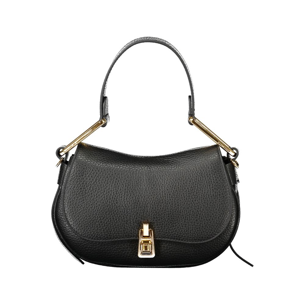 Schwarze Lederhandtasche