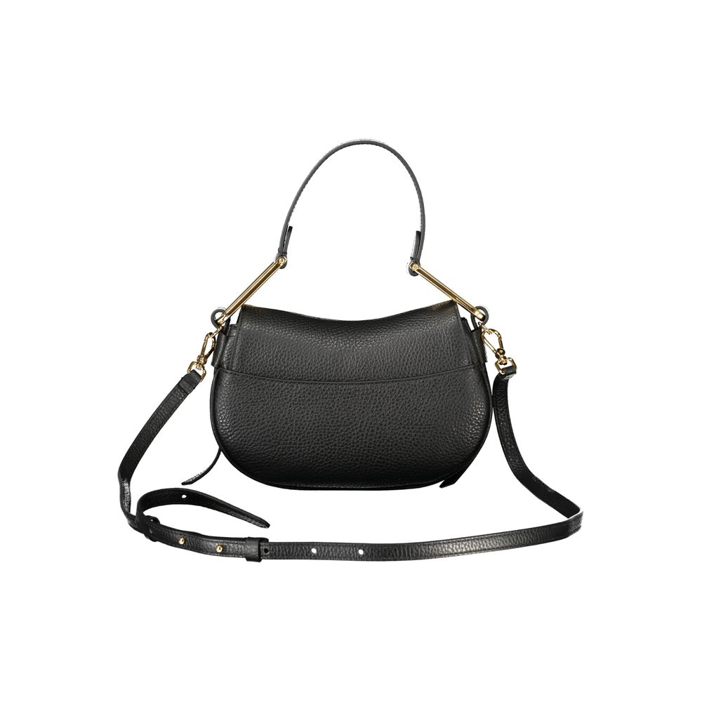 Schwarze Lederhandtasche