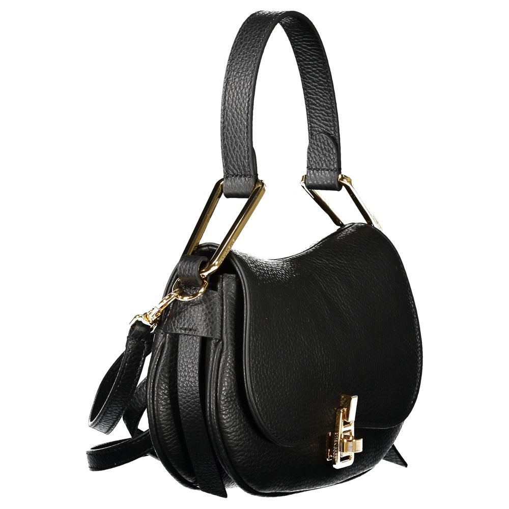 Schwarze Lederhandtasche
