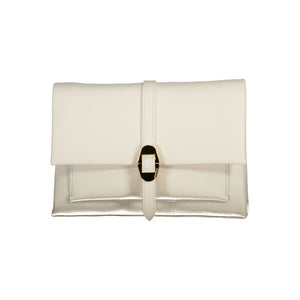 Weiße Lederhandtasche