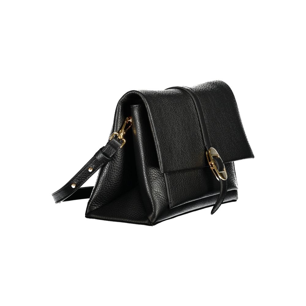 Schwarze Lederhandtasche