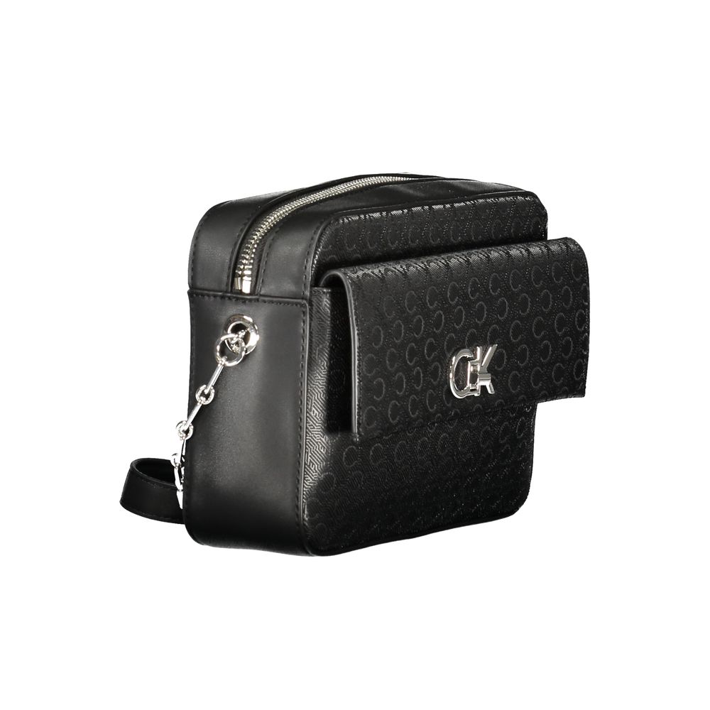 Schwarze Polyester-Handtasche