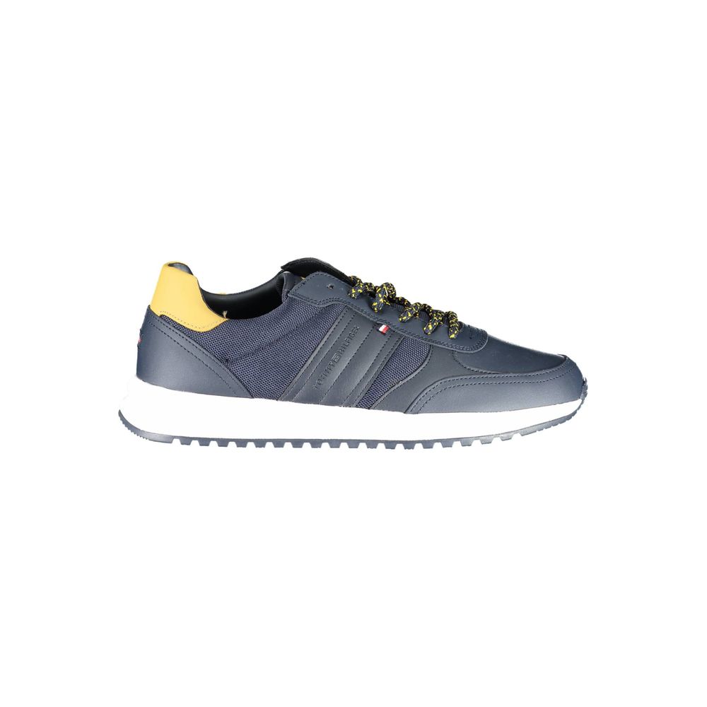 Blauer Synthetik-Sneaker