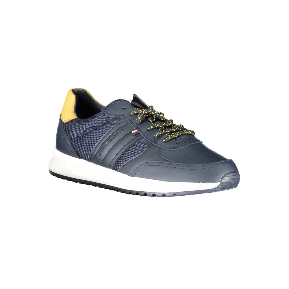 Blauer Synthetik-Sneaker