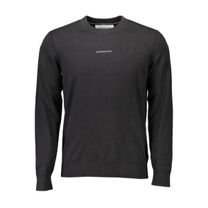 Schwarzer Baumwollpullover