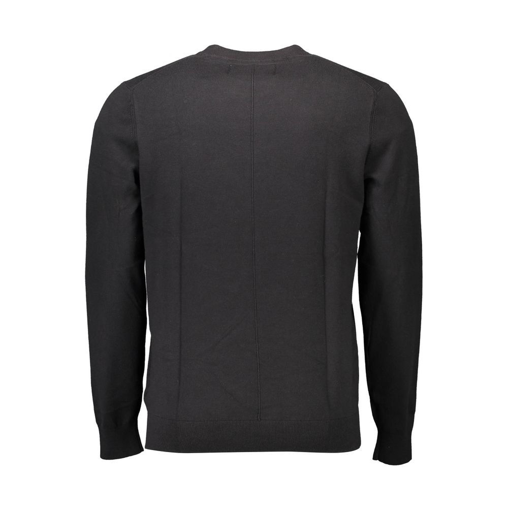 Schwarzer Baumwollpullover