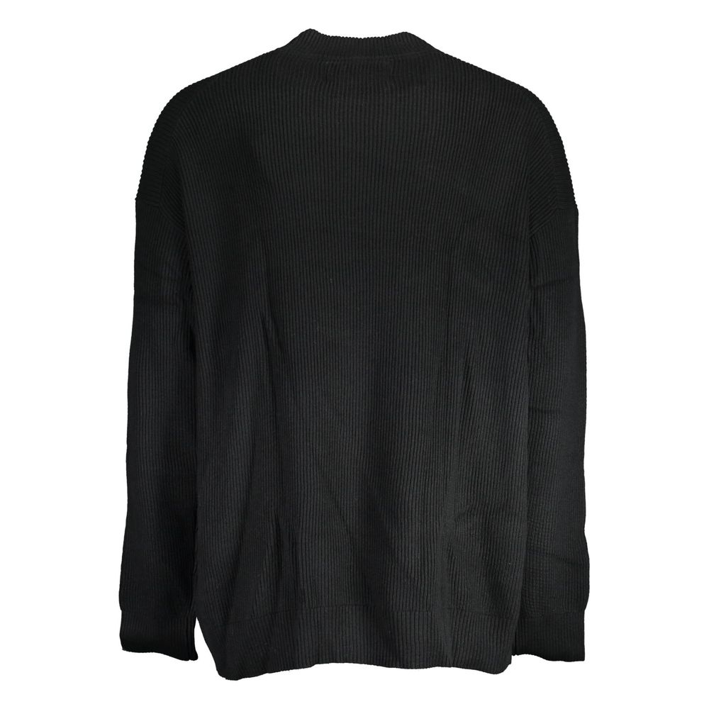 Schwarzer Baumwollpullover