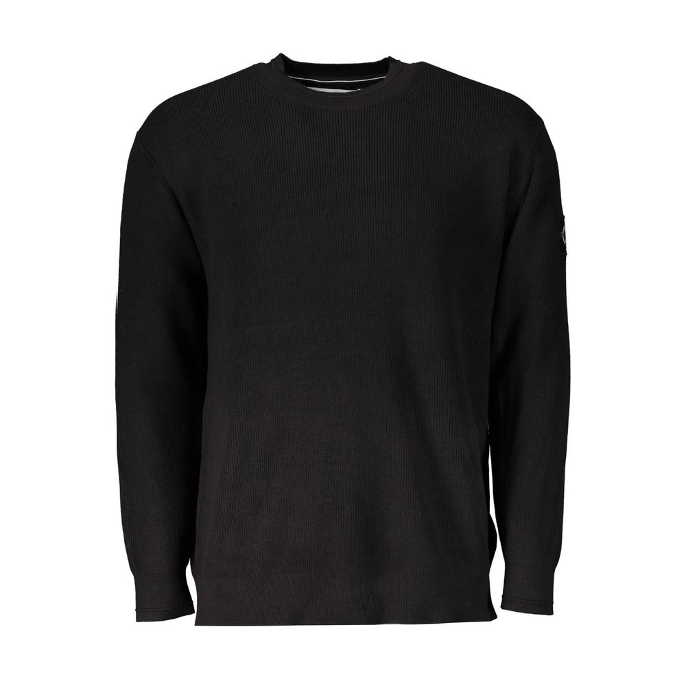 Schwarzer Baumwollpullover
