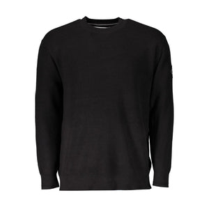 Schwarzer Baumwollpullover