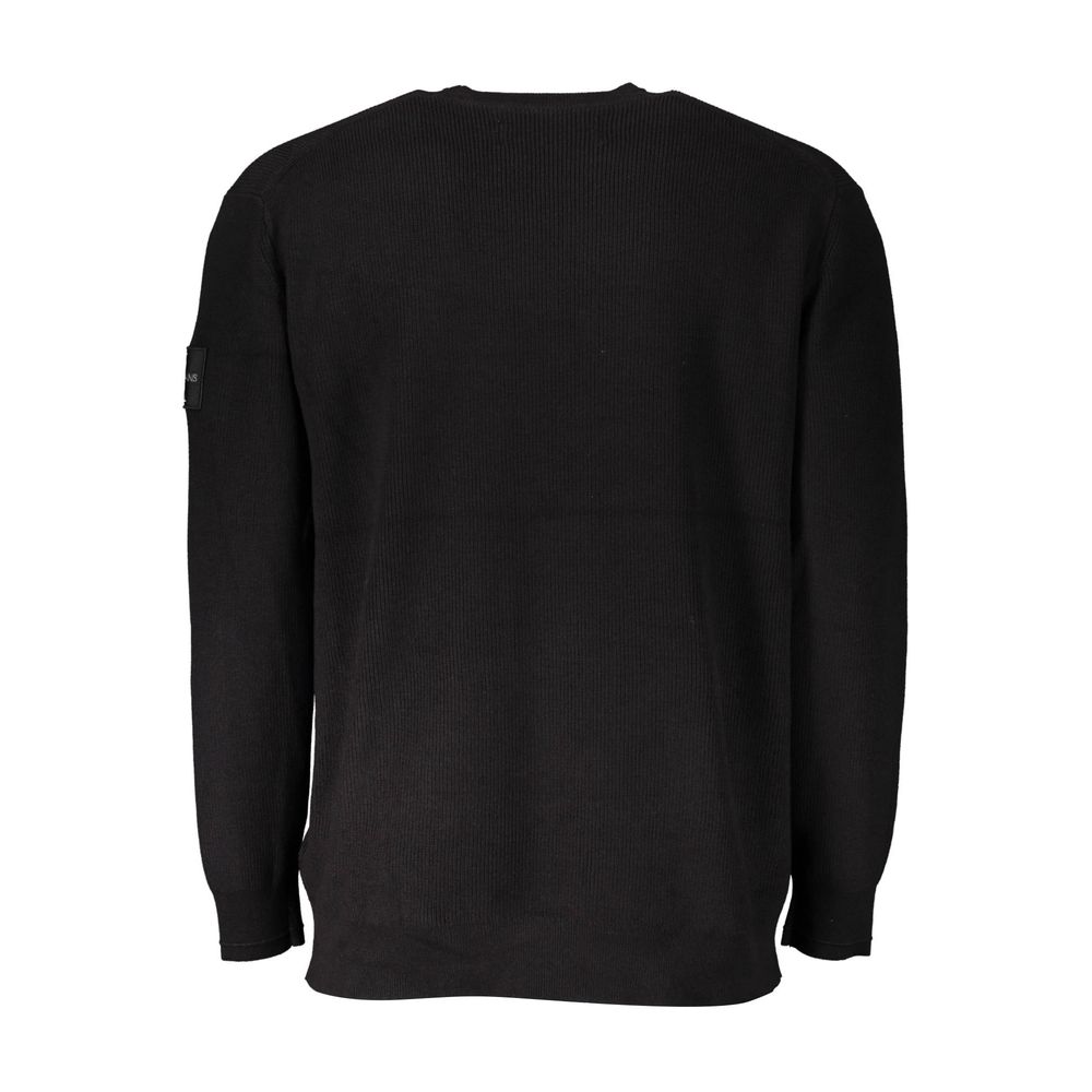Schwarzer Baumwollpullover