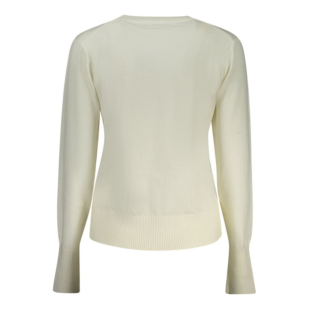 Weißer Polyesterpullover