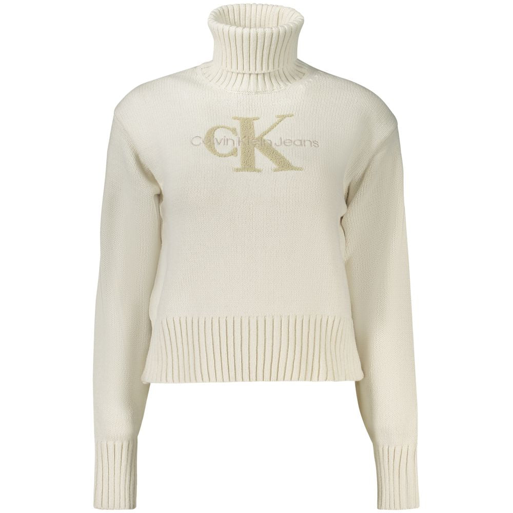 Weißer Baumwollpullover