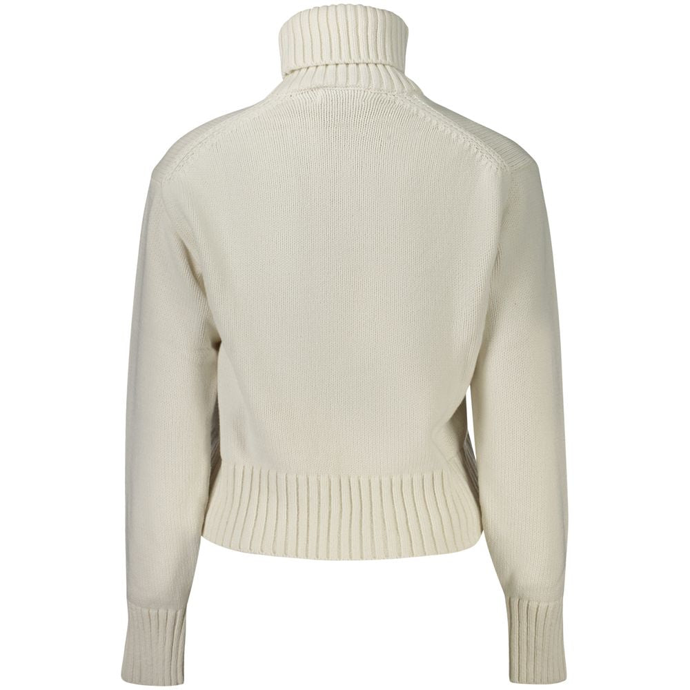 Weißer Baumwollpullover