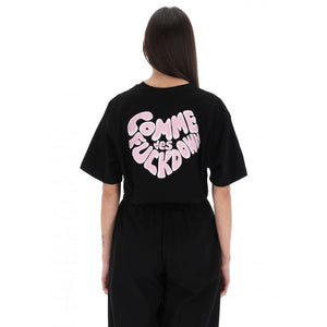 Black Cotton Women T-Shirt