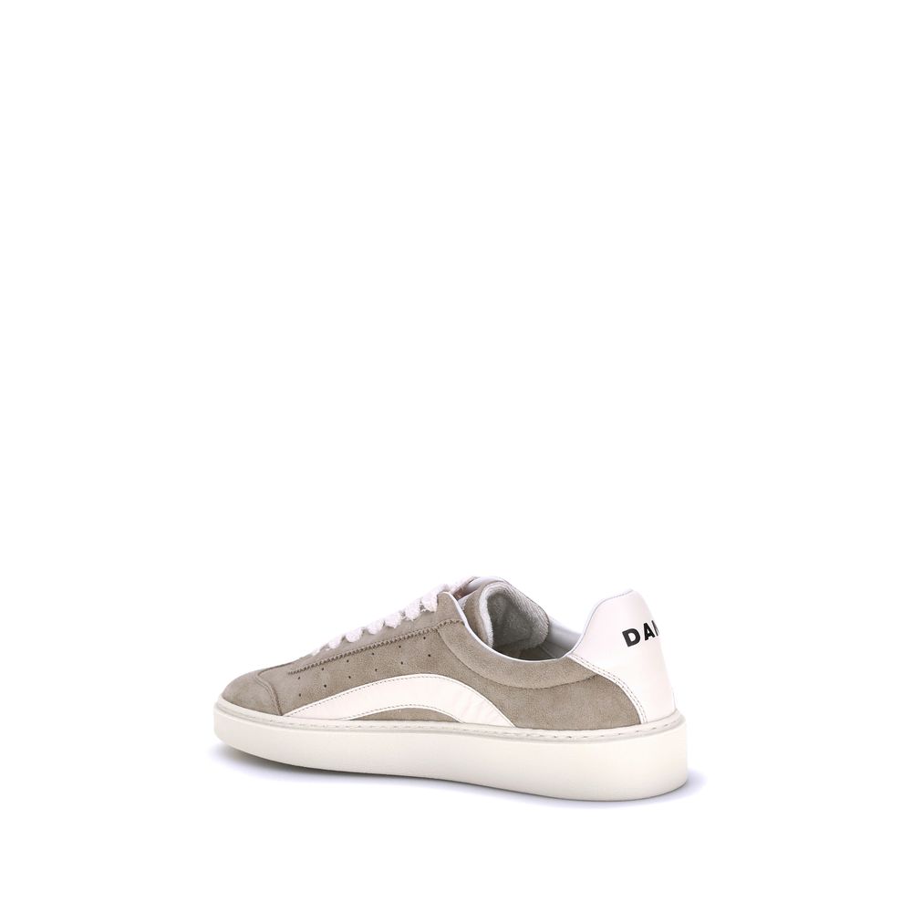 Dsquared² Beige Calf Leather Bos Taurus Low Top Sneakers