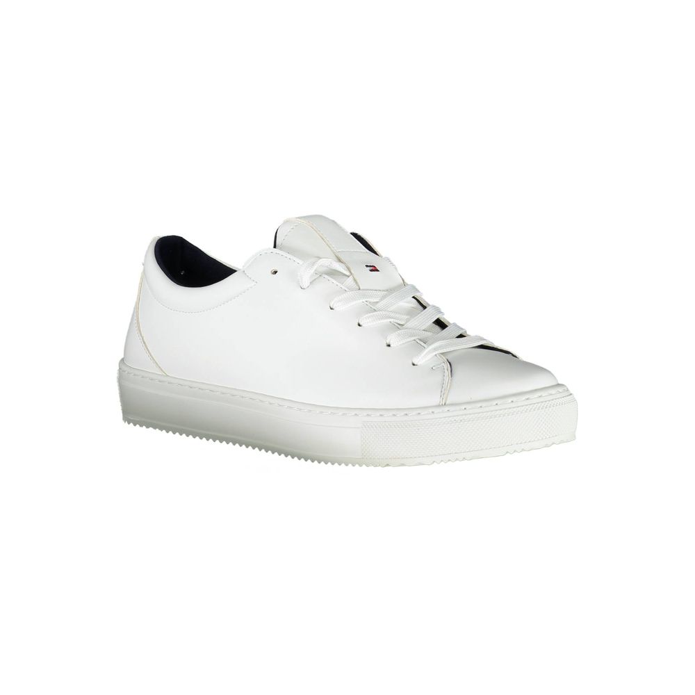 Weißer Synthetik-Sneaker