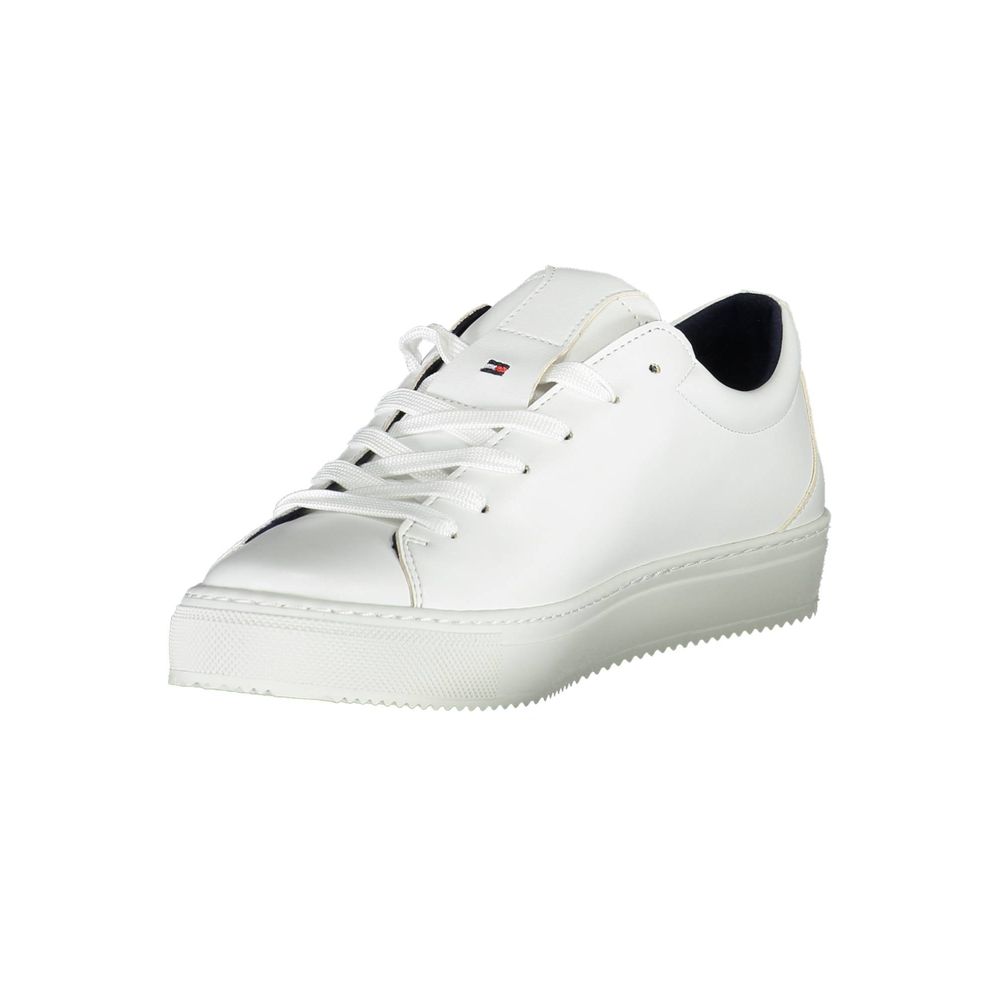 Weißer Synthetik-Sneaker