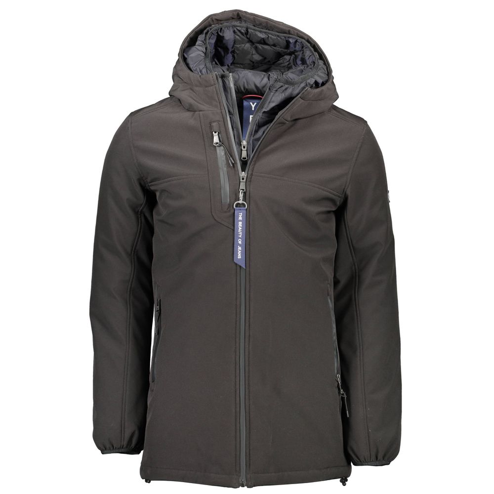 Schwarze Polyesterjacke