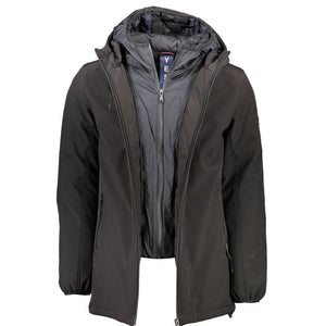 Schwarze Polyesterjacke