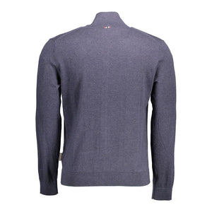 Blauer Baumwollpullover