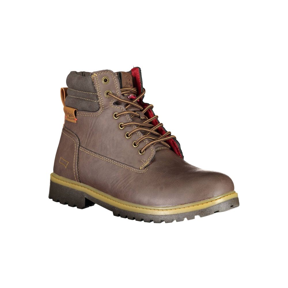 Brauner Polyesterstiefel