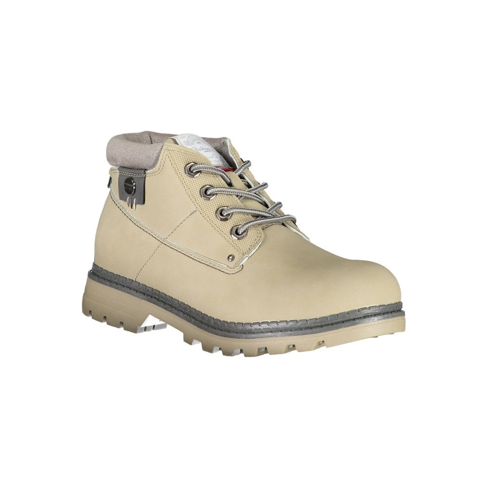Beige Polyesterstiefel