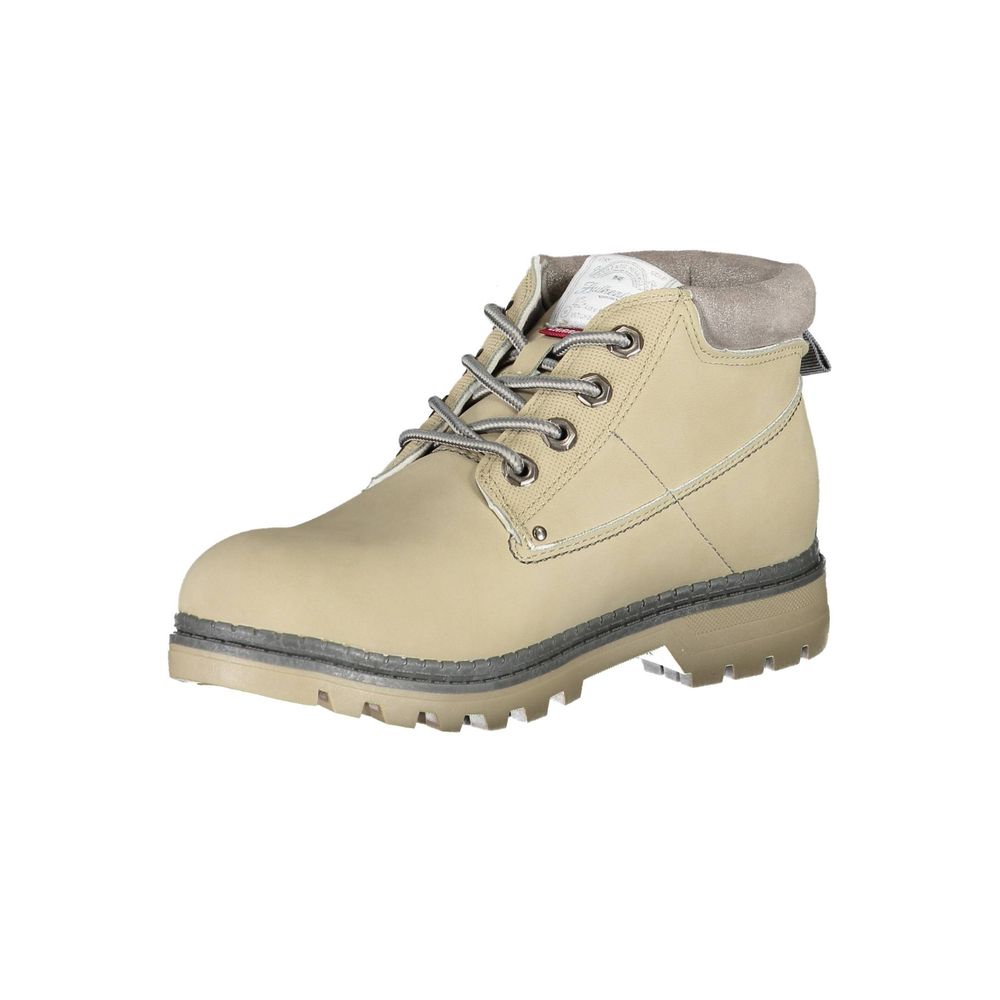 Beige Polyesterstiefel