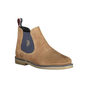 Beige Polyesterstiefel
