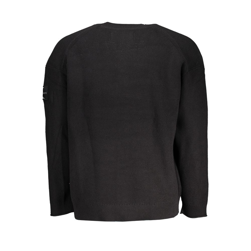 Schwarzer Baumwollpullover