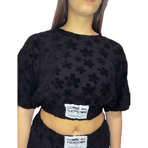 Schwarzer Baumwollpullover