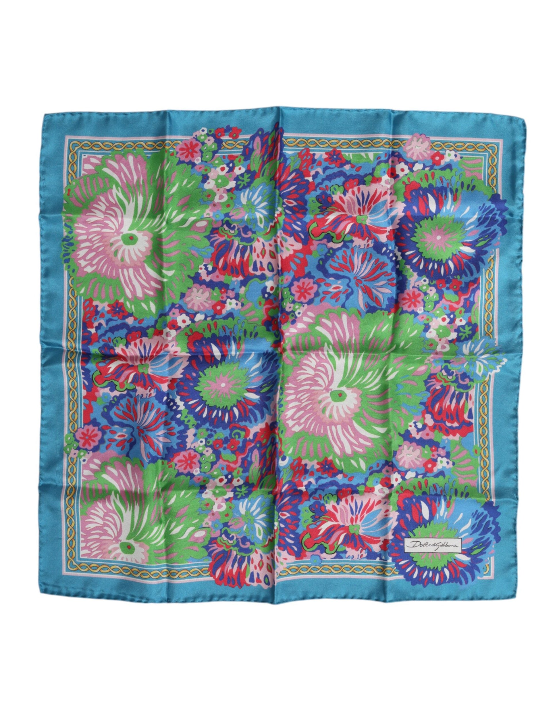 Quadratischer Foulard mit mehrfarbigem Blumenmuster