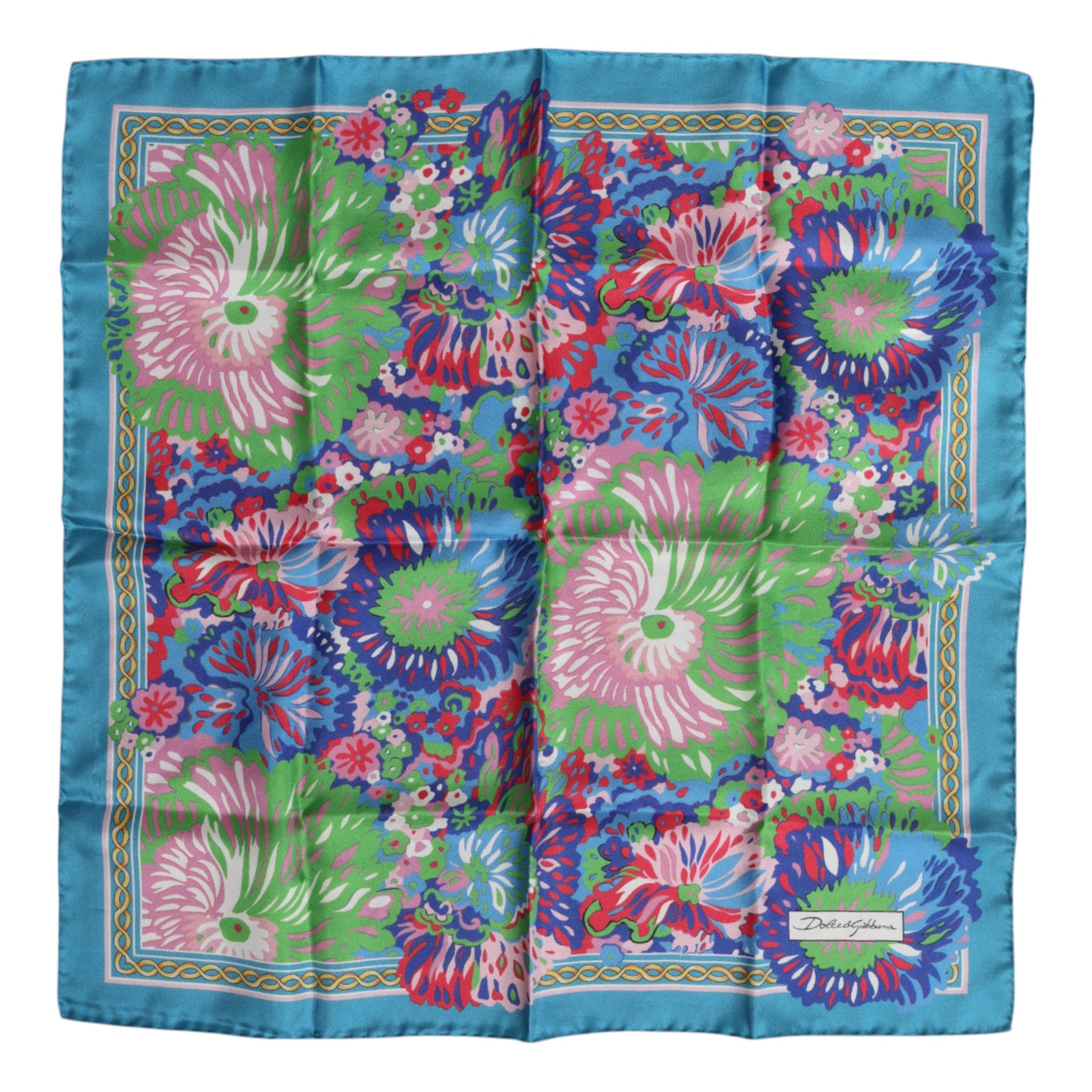 Quadratischer Foulard mit mehrfarbigem Blumenmuster