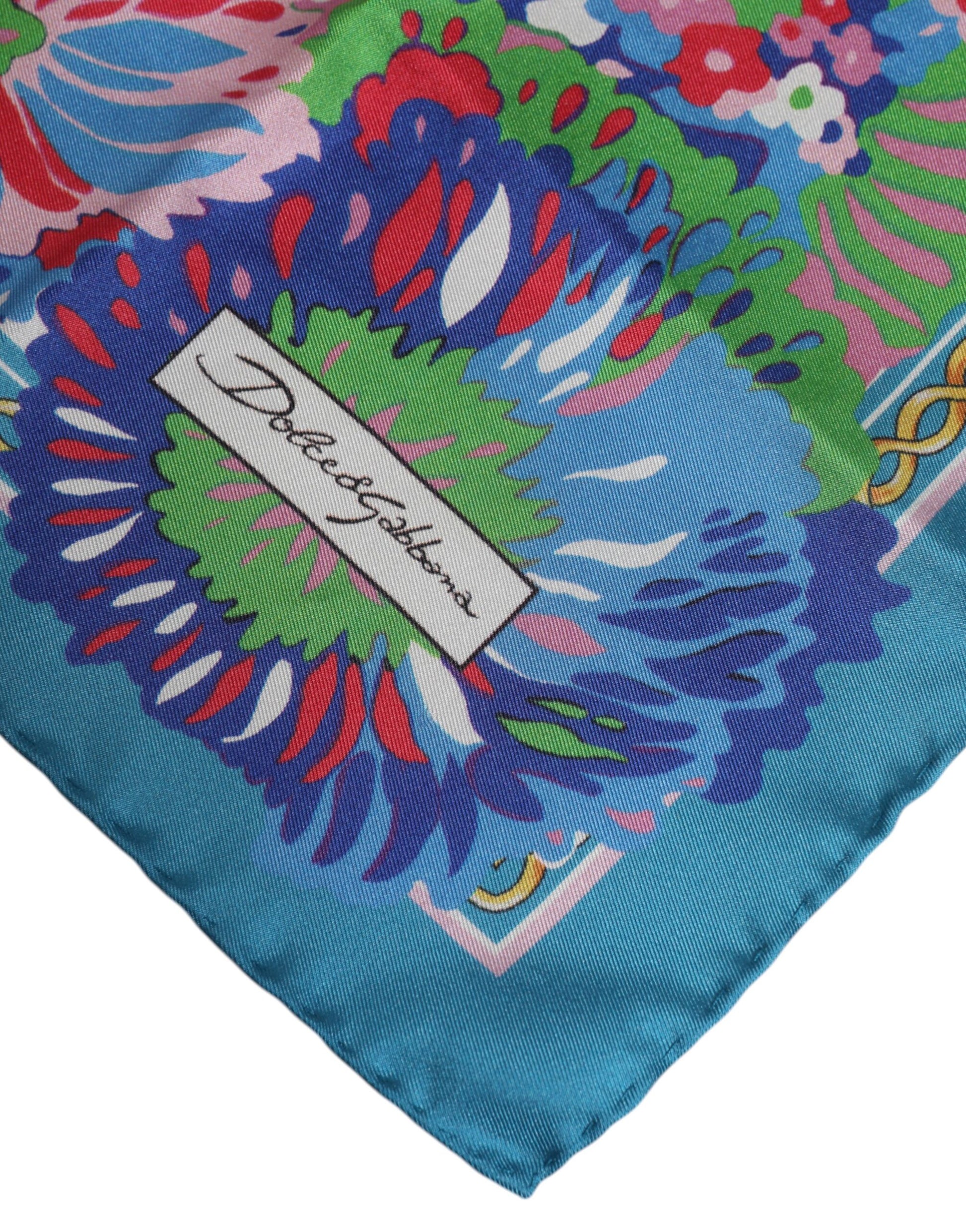 Quadratischer Foulard mit mehrfarbigem Blumenmuster