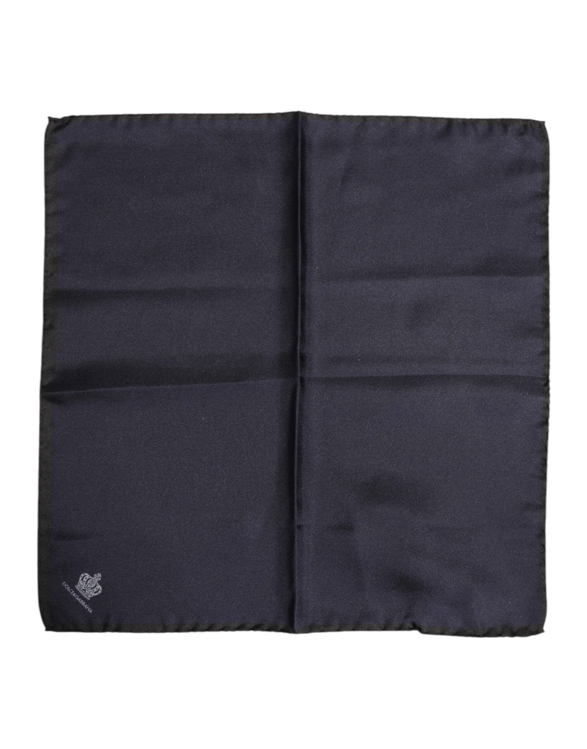 Dolce & Gabbana Blue DG Crown Silk Square Men Foulard Scarf