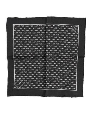 Dolce & Gabbana Black Sea Horse Silk Square Men Foulard Scarf