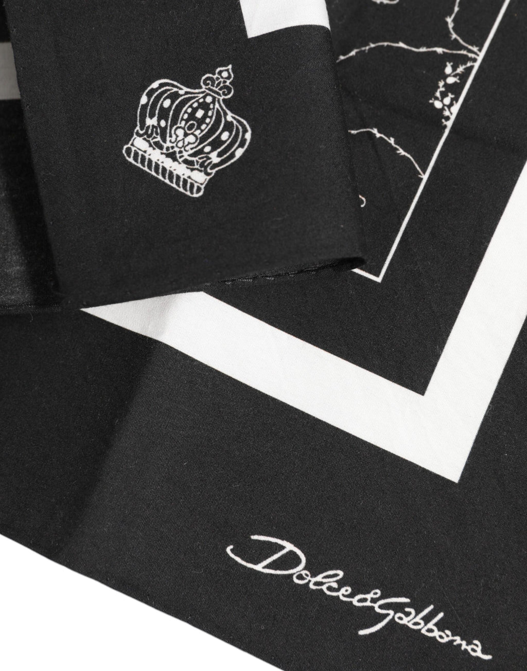Black White Printed Square Men Foulard Scarf
