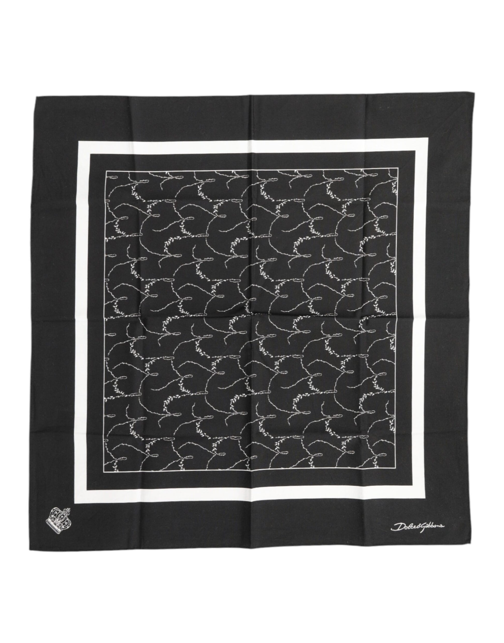 Schwarz-weiß bedruckter quadratischer Foulardschal