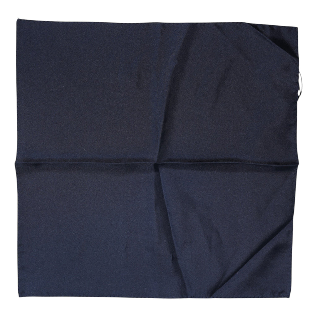 Dunkelblauer quadratischer Foulard aus Seide für Herren