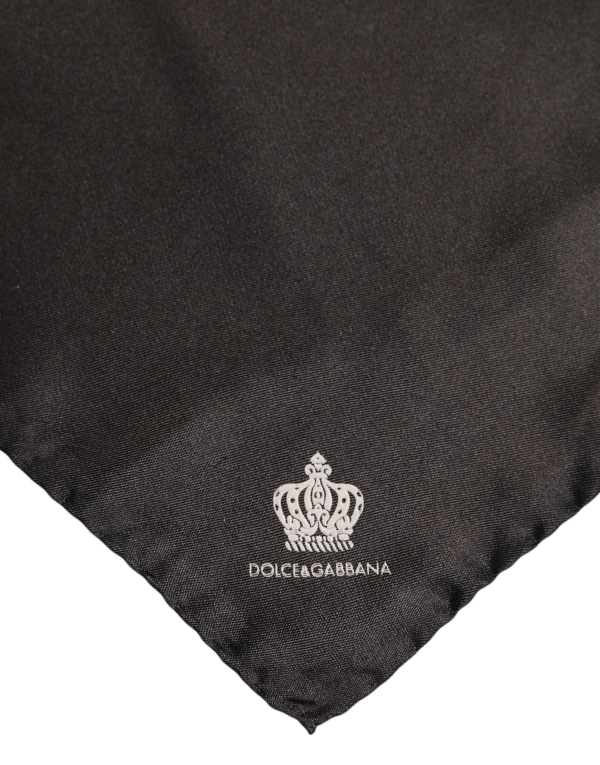 Brauner quadratischer Foulard-Schal aus Seide von DG Crown für Herren