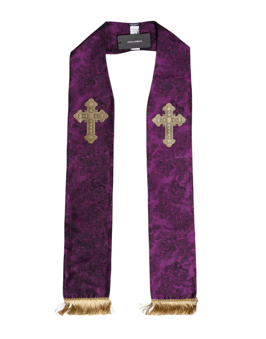 Lila Seidenfransen Kreuz Herren Foulard Schal
