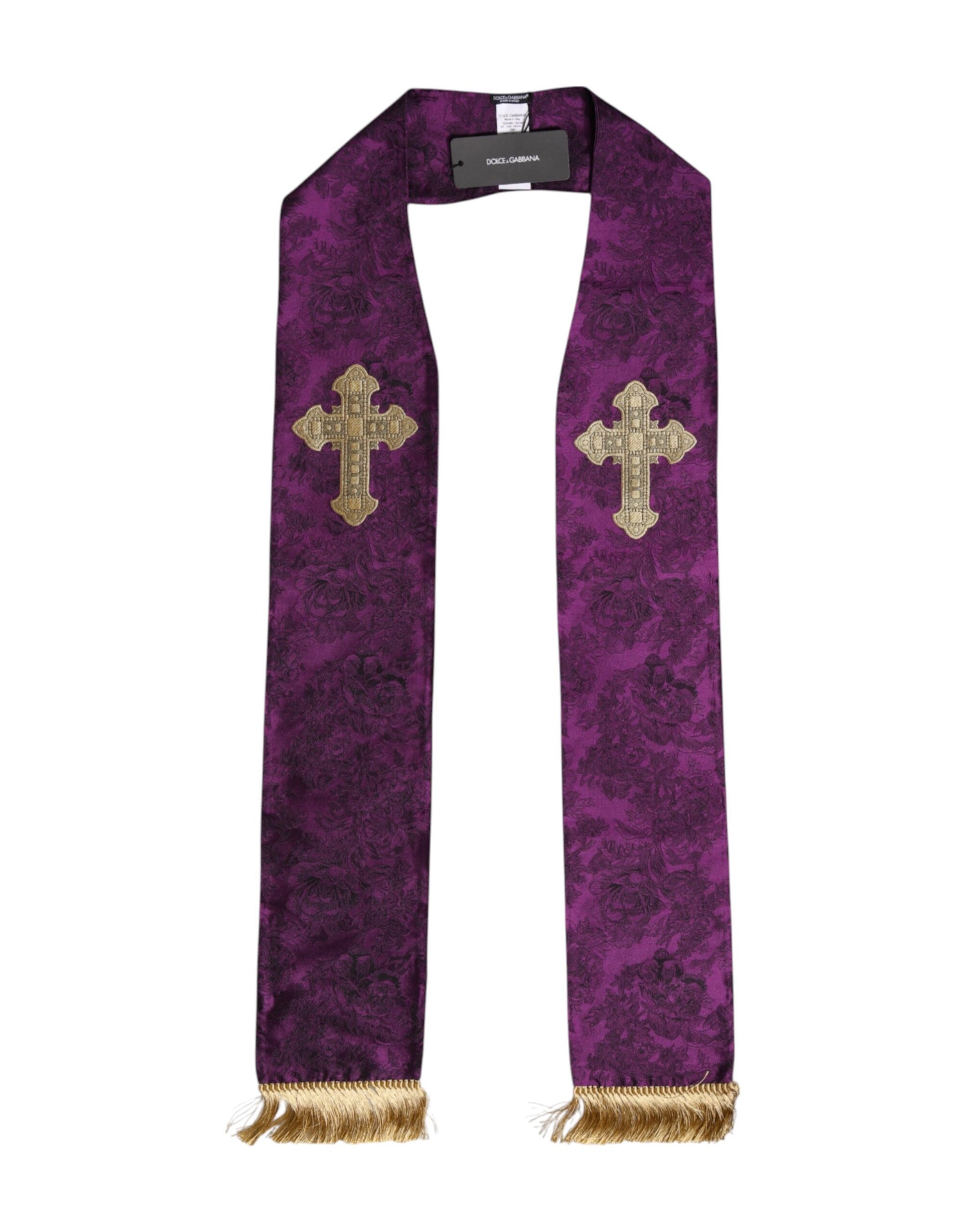 Lila Seidenfransen Kreuz Herren Foulard Schal