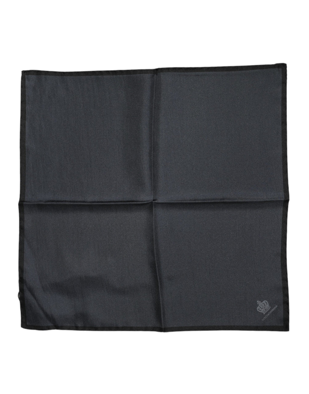 Dunkelgrauer quadratischer Foulard aus Seide mit DG Crown-Motiv